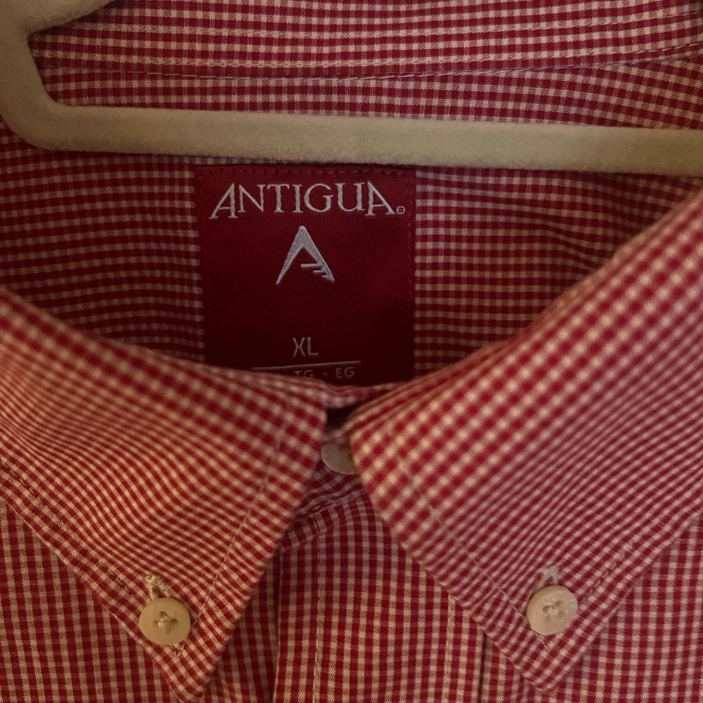 Men's Miami Heat Antigua red Porter Woven long sleeve button-down shirt XL Red - Picture 5 of 7